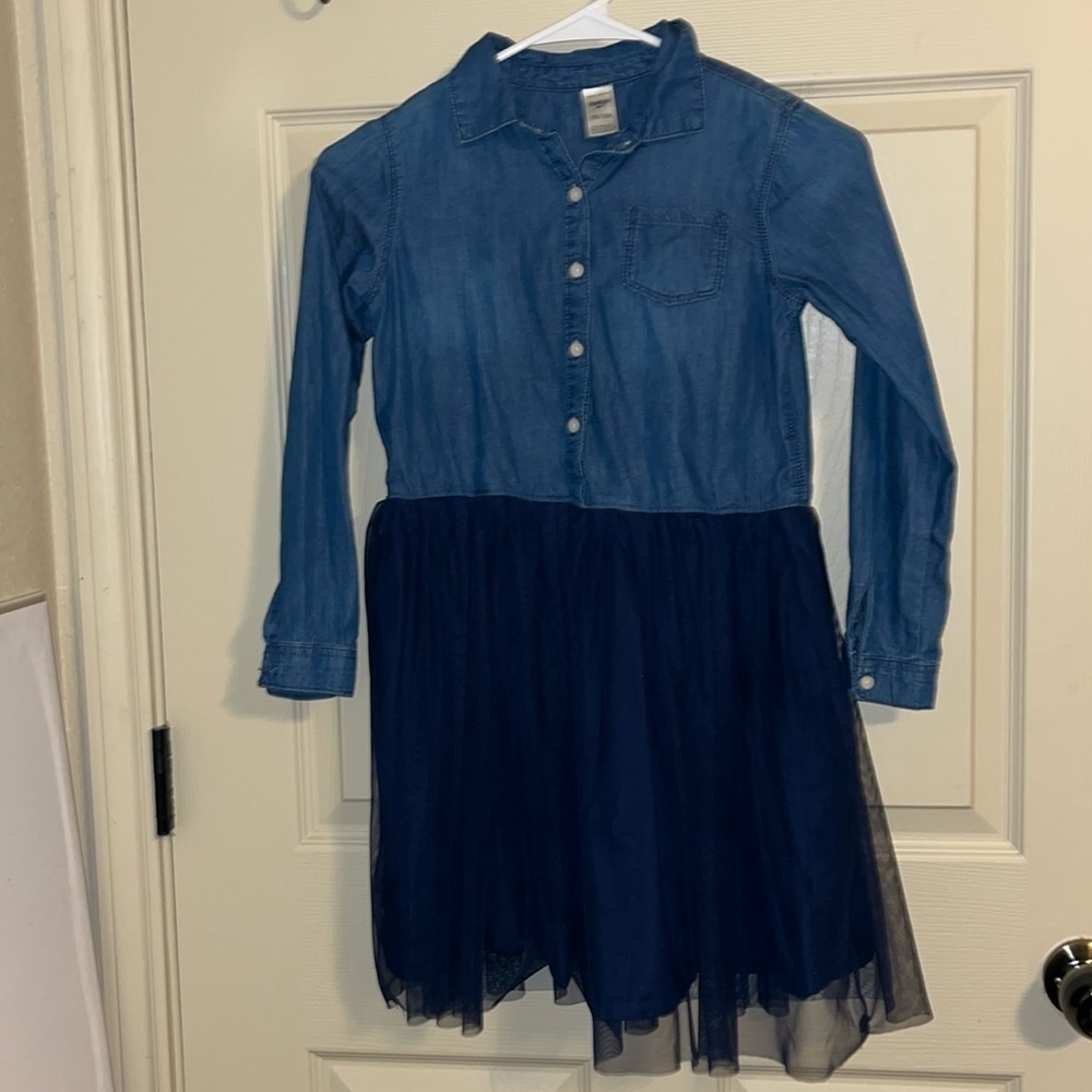 Osh Kosh denim dress with lined tulle skirt.